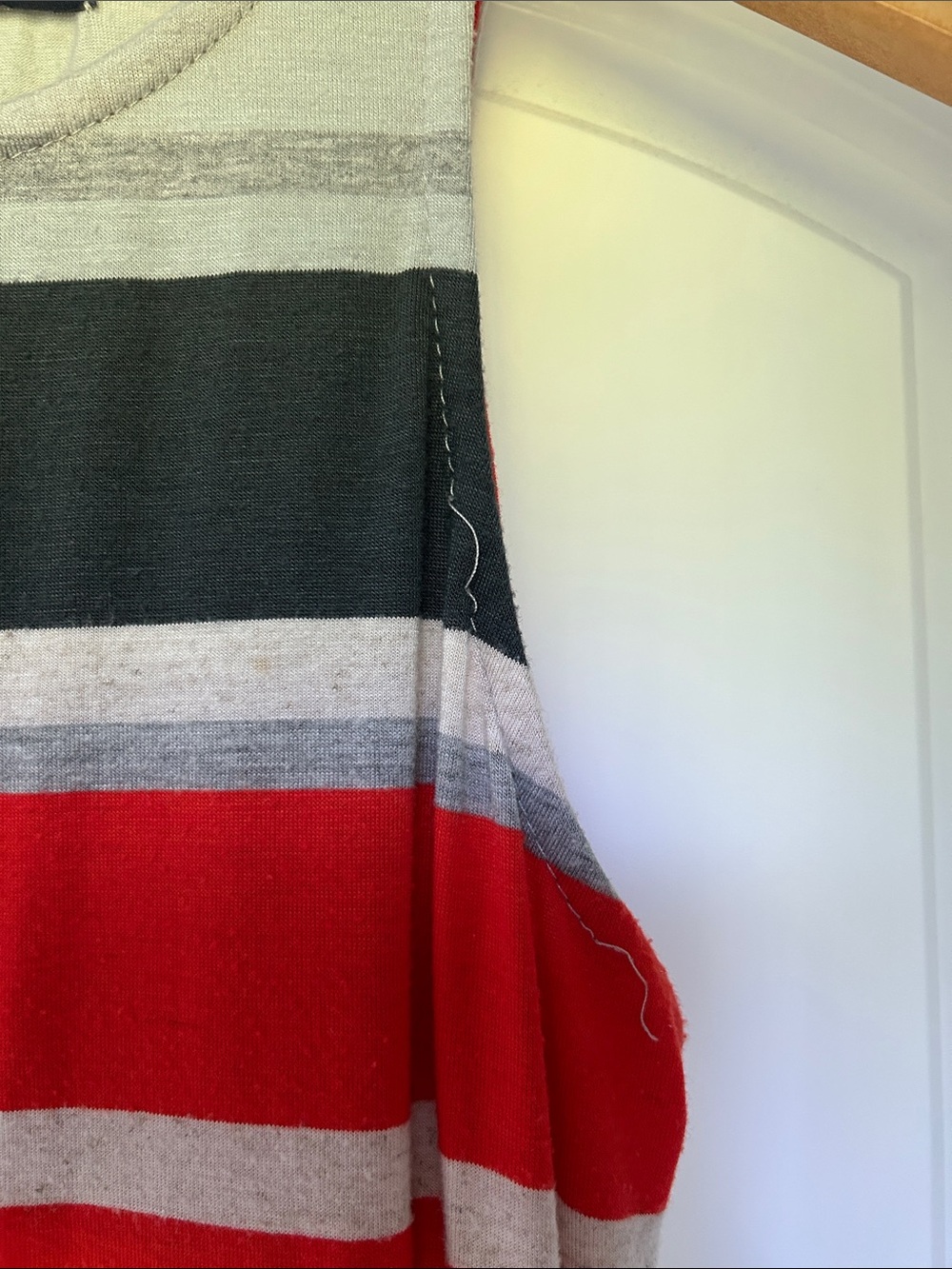 ONE CLOTHING Striped Sleeveless Maxi Dress in Red, Charcoal, Gray & Yellow - Picture 6 of 7